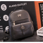 PU Leather Fashion Backpack Simple Ribbon Design