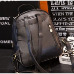 PU Leather Fashion Backpack Simple Ribbon Design