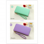 Candy Color Multi function Purse Clutch Wristlets (Zip)