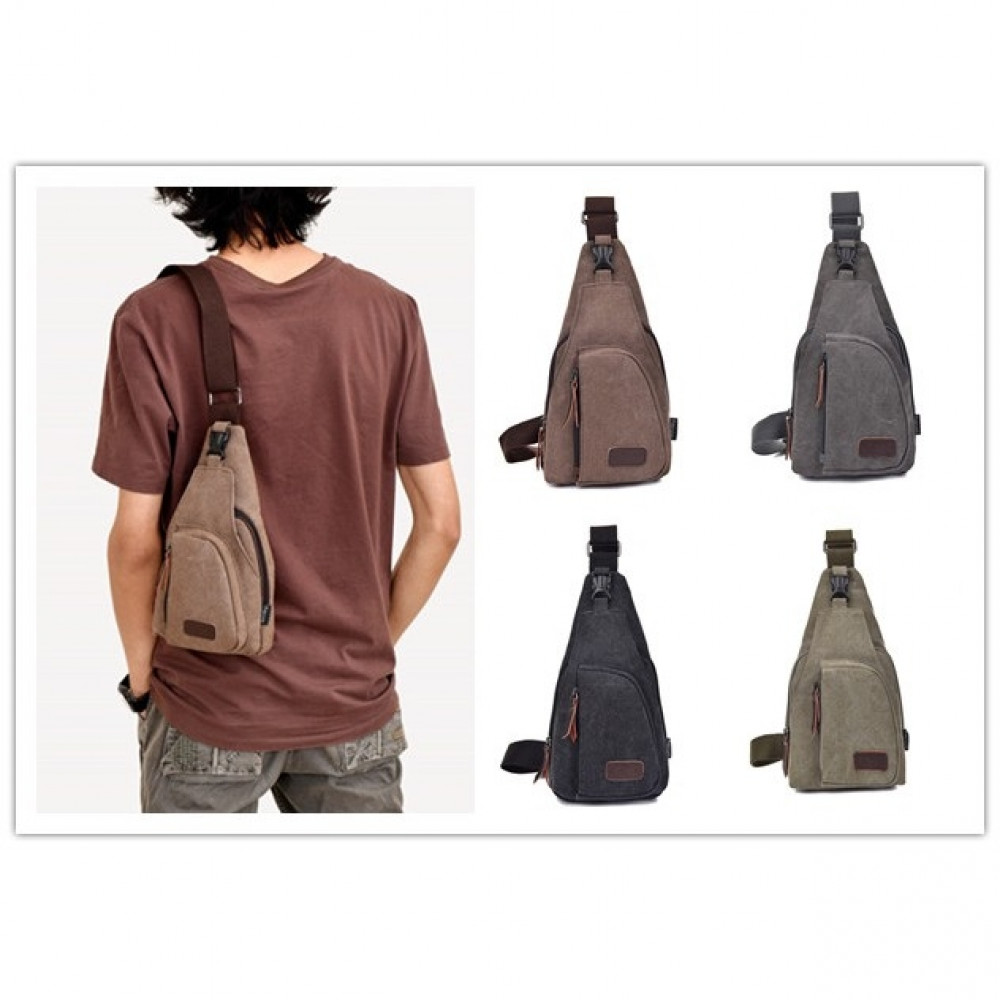 Canvas Chest Bag Men Crossbody casual