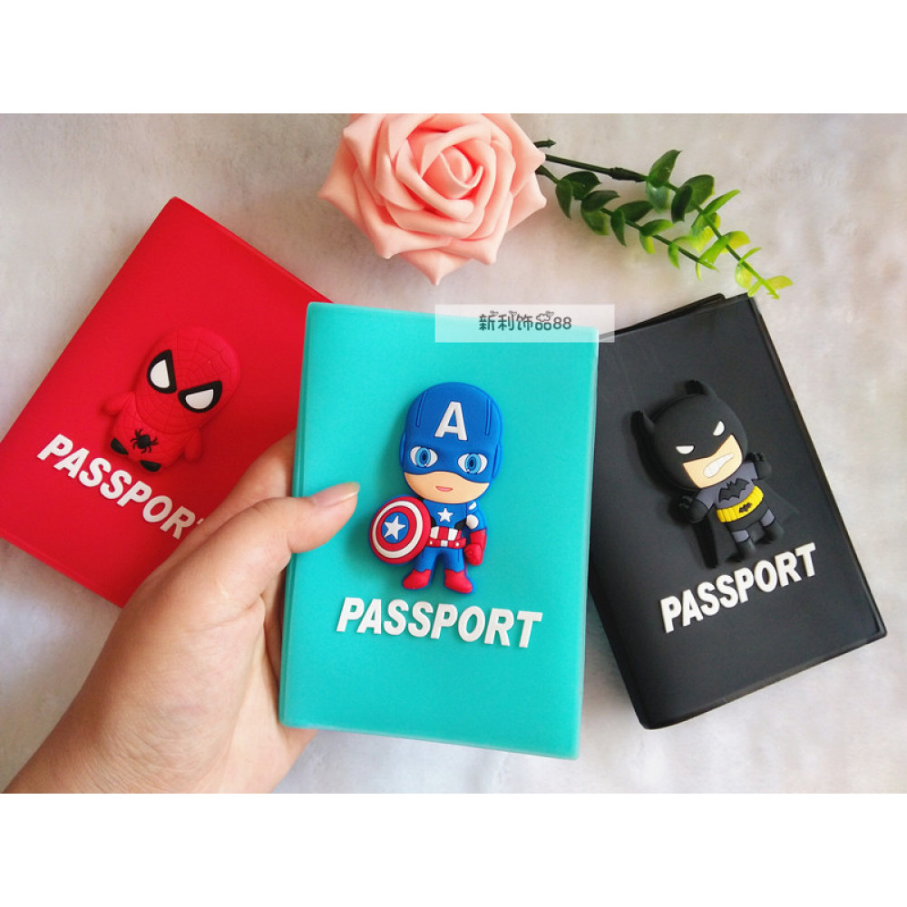 Passport holder cover Marvel/DC Hero Captain/Superman/Batman/Deadpool/Spiderman