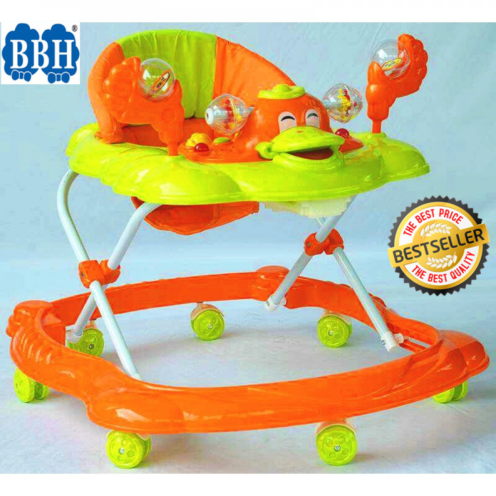 BBH 315 Baby Walker Free Stopper And English Song & Best Seller !! (Orange) BBH 315 Baby Walker Free Stopper And English Song & Best Seller !! (Orange)
