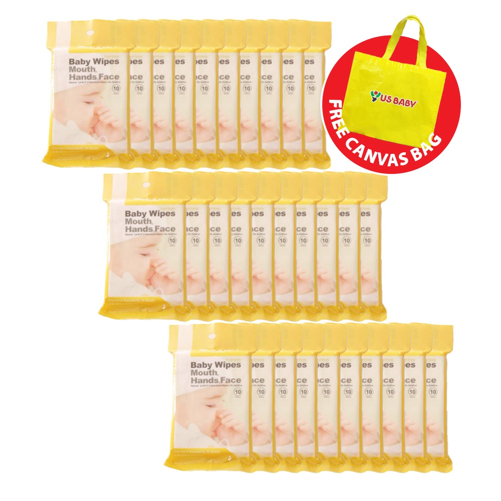 Us Baby Wipes for Gums & Teeth 10's 30 packs [Bundle]