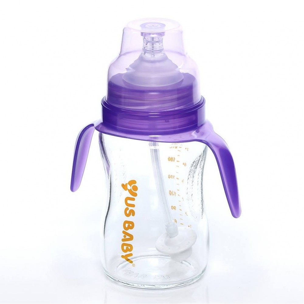 LACTA FLEX UltraThick Glass Bottle with Handle / Straw