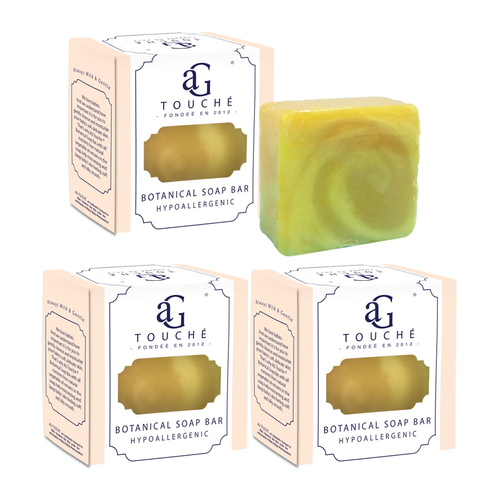 AG Touché Botanical Baby Soap Bar Hypoallergenic Lemongrass (80g) [Bundle of 3]