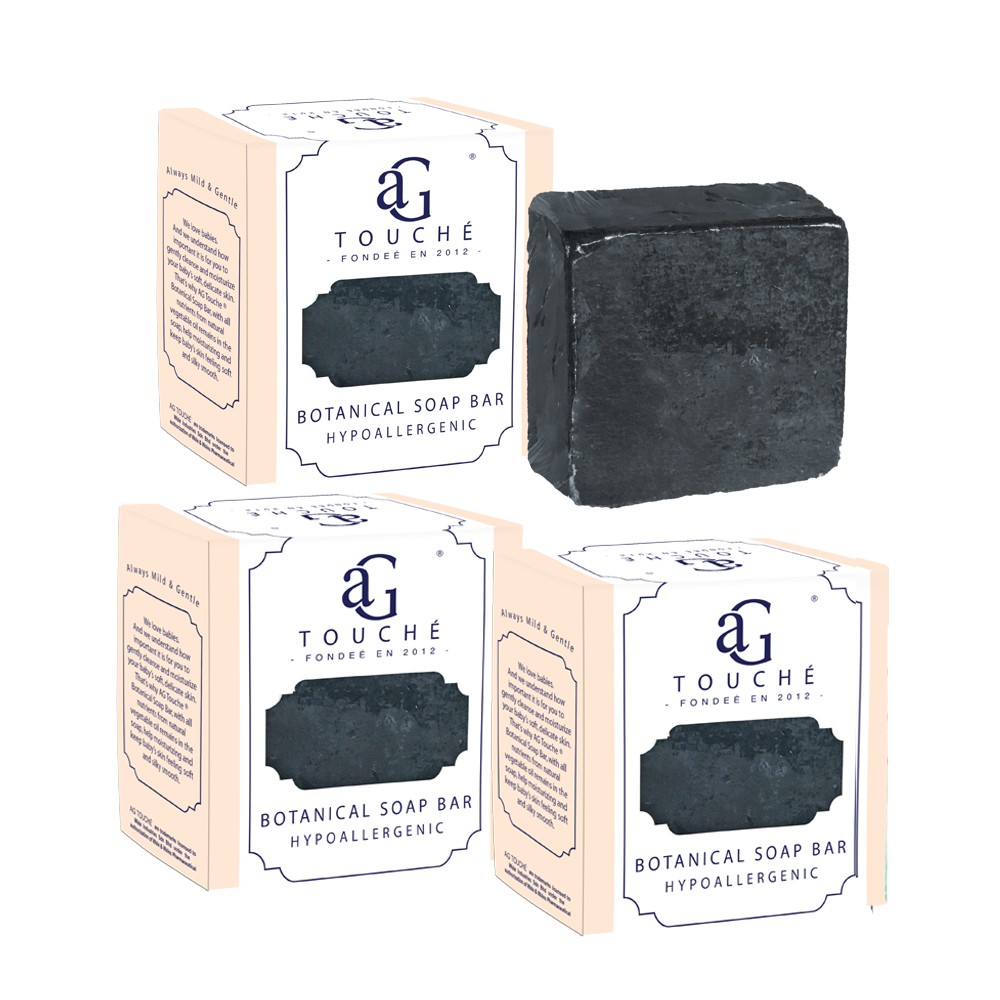 AG Touché Botanical Baby Soap Bar Bamboo Charcoal (80g) [Bundle of 3]