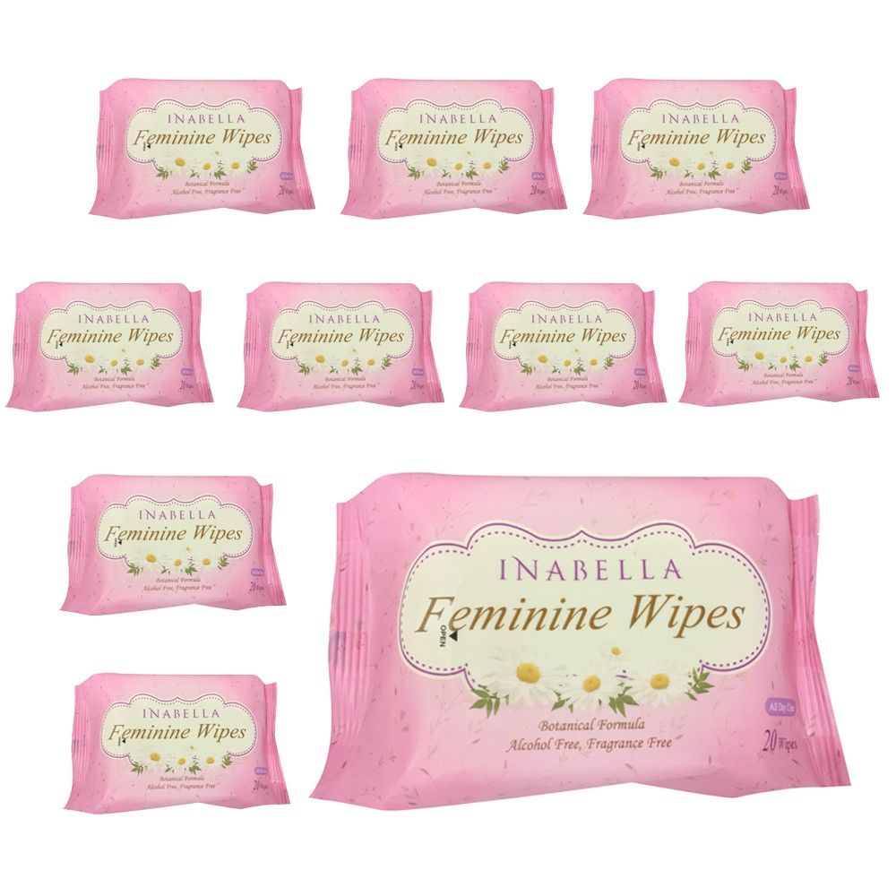 Inabella Botanical Feminine Wipes 20's 10 packs [Bundle]