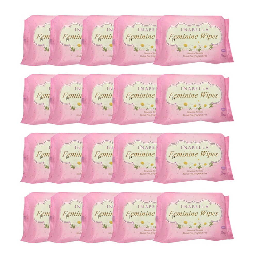 Inabella Fermini Wipes 20's 20 packs [Bundle]