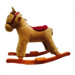 Woodalion Brown Puffy Horse Infant Rocker