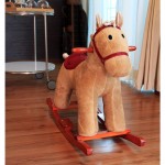 Woodalion Brown Puffy Horse Infant Rocker