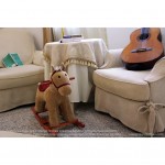 Woodalion Brown Puffy Horse Infant Rocker