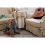 Woodalion Brown Puffy Horse Infant Rocker