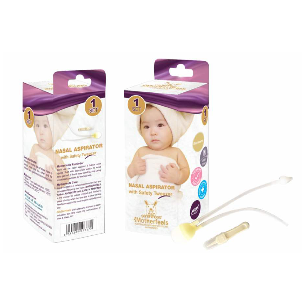 Motherfeels Nasal Aspirator with Baby Safety Tweezer (1 unit)