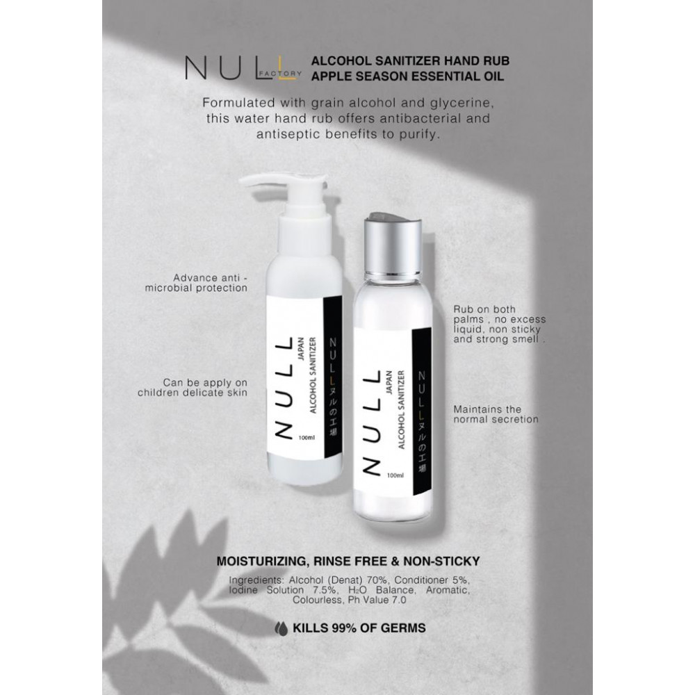 Null JPN Alcohol Sanitizer 100ML -Drip Drop Null JPN Alcohol Sanitizer 100ML -Drip Drop