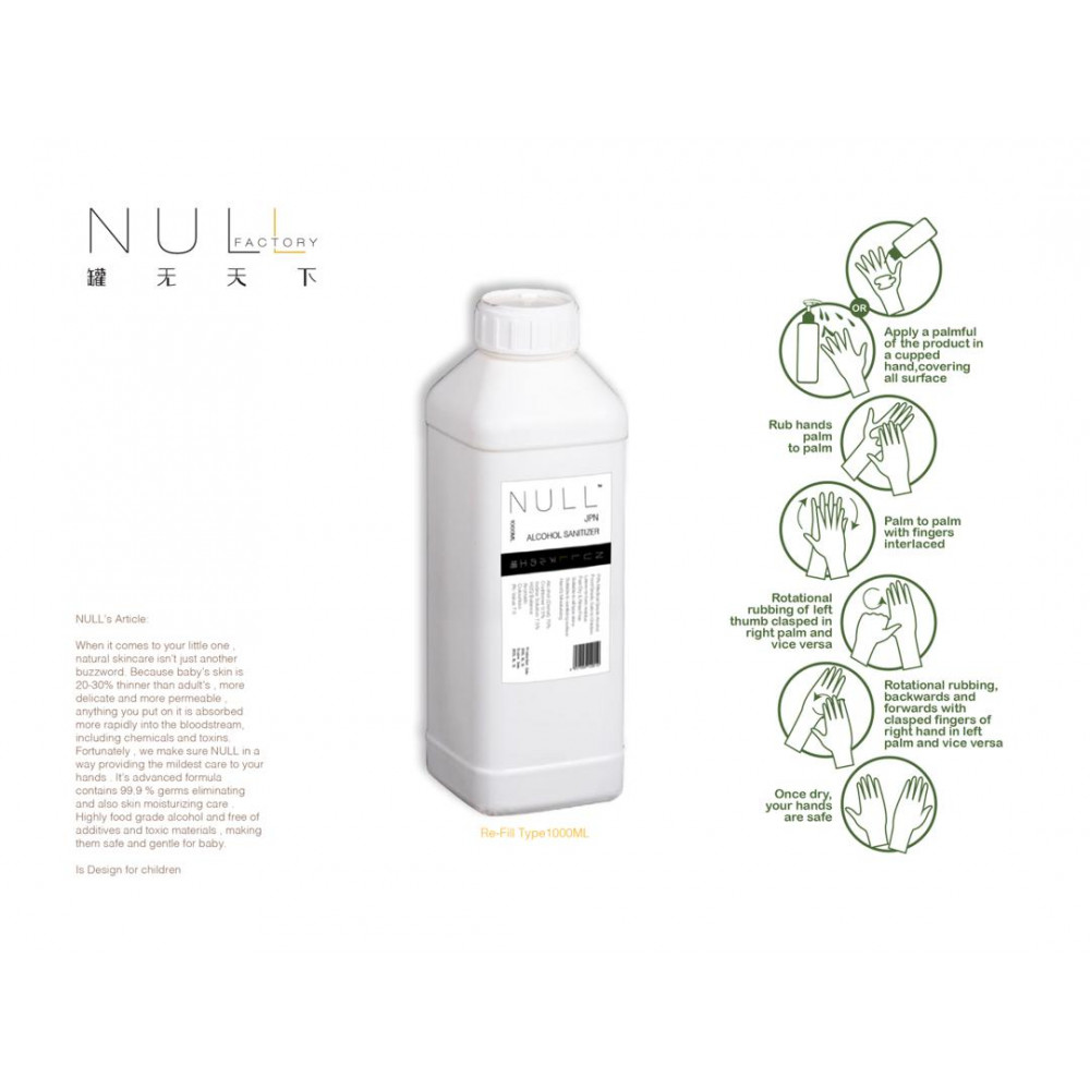 Null JPN Alcohol Sanitizer 1000ML - Refill Null JPN Alcohol Sanitizer 1000ML - Refill
