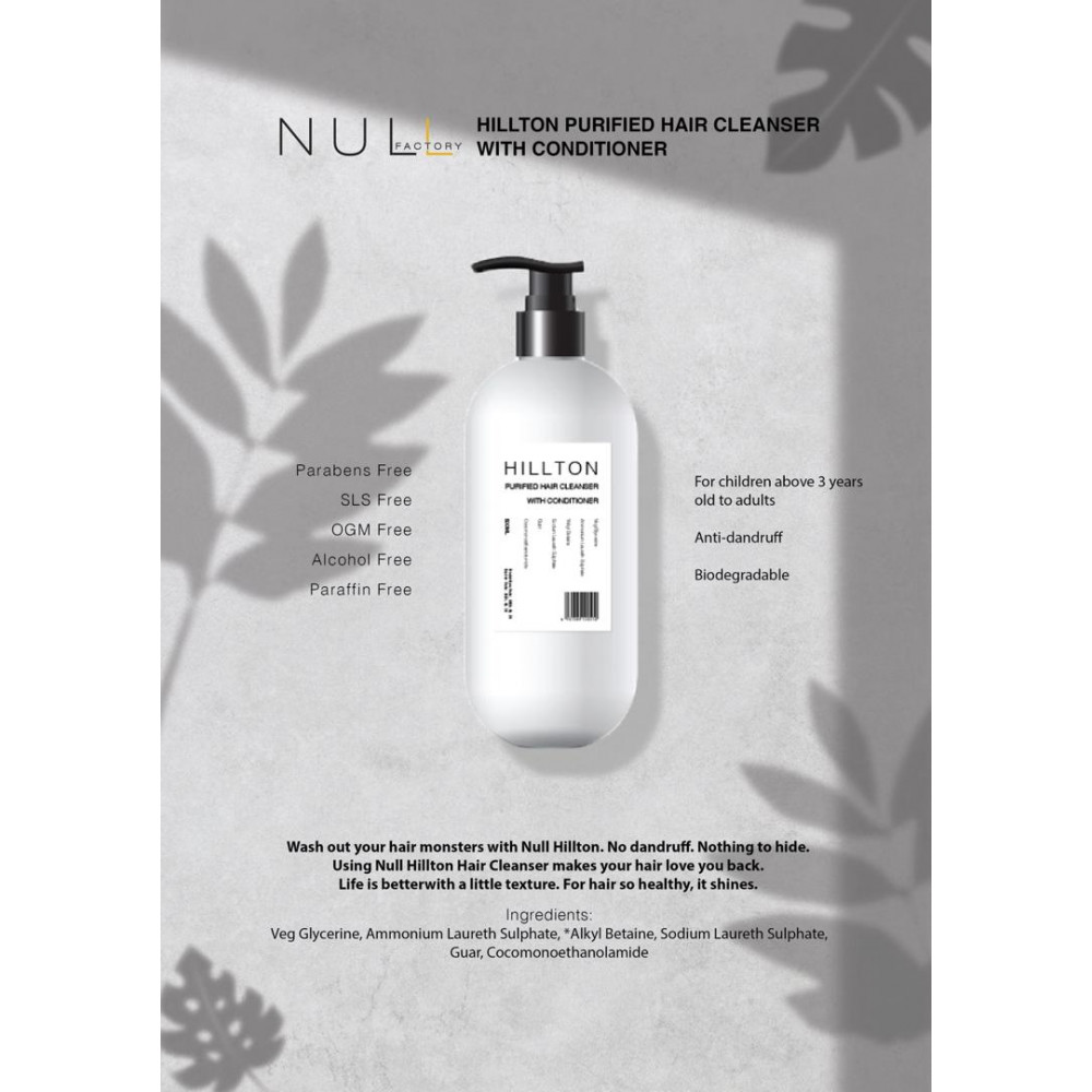 Null Hillton Purified Hair Cleanser with Conditioner 500ML 