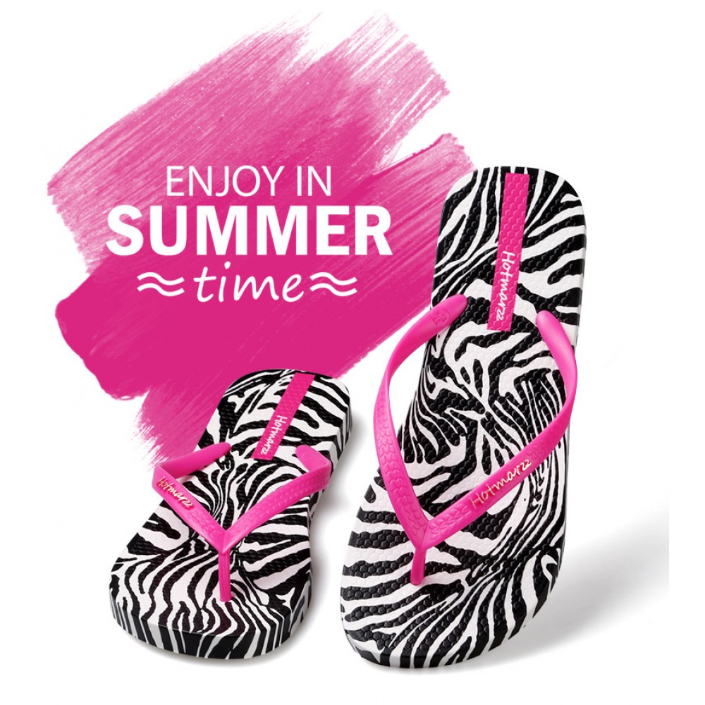 Hotmarzz Women Summer Beach Flat Sandals / Slippers / Flip Flops Zebra Print Hotmarzz Women Summer Beach Flat Sandals / Slippers / Flip Flops Zebra Print