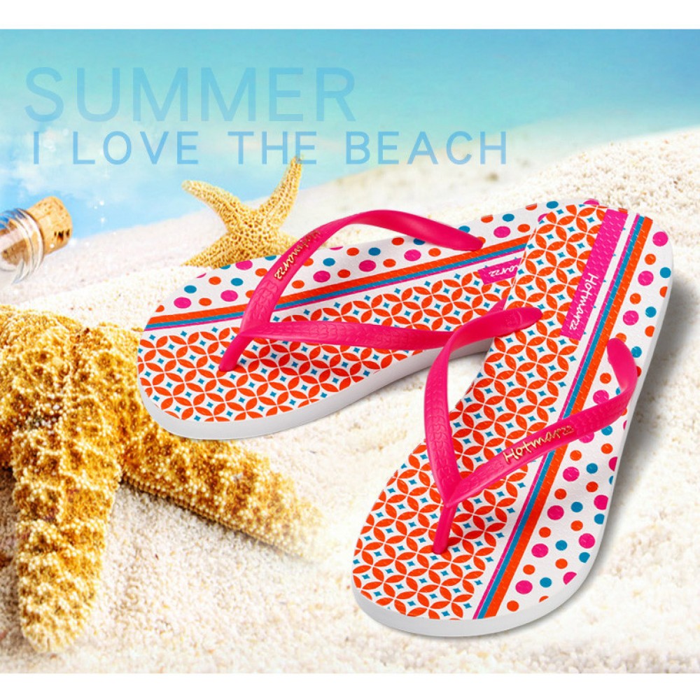Hotmarzz Women Summer Beach Flat Sandals / Slippers / Flip Flops Geometric Print Hotmarzz Women Summer Beach Flat Sandals / Slippers / Flip Flops Geometric Print