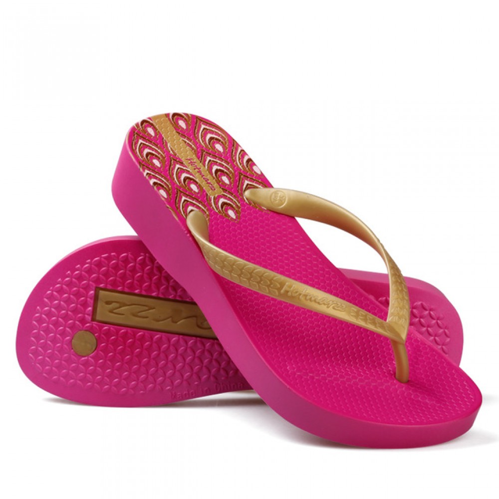 Hotmarzz Women High Heel Platform Flip Flops / Wedges Slippers (Rosy Red) Hotmarzz Women High Heel Platform Flip Flops / Wedges Slippers (Rosy Red)