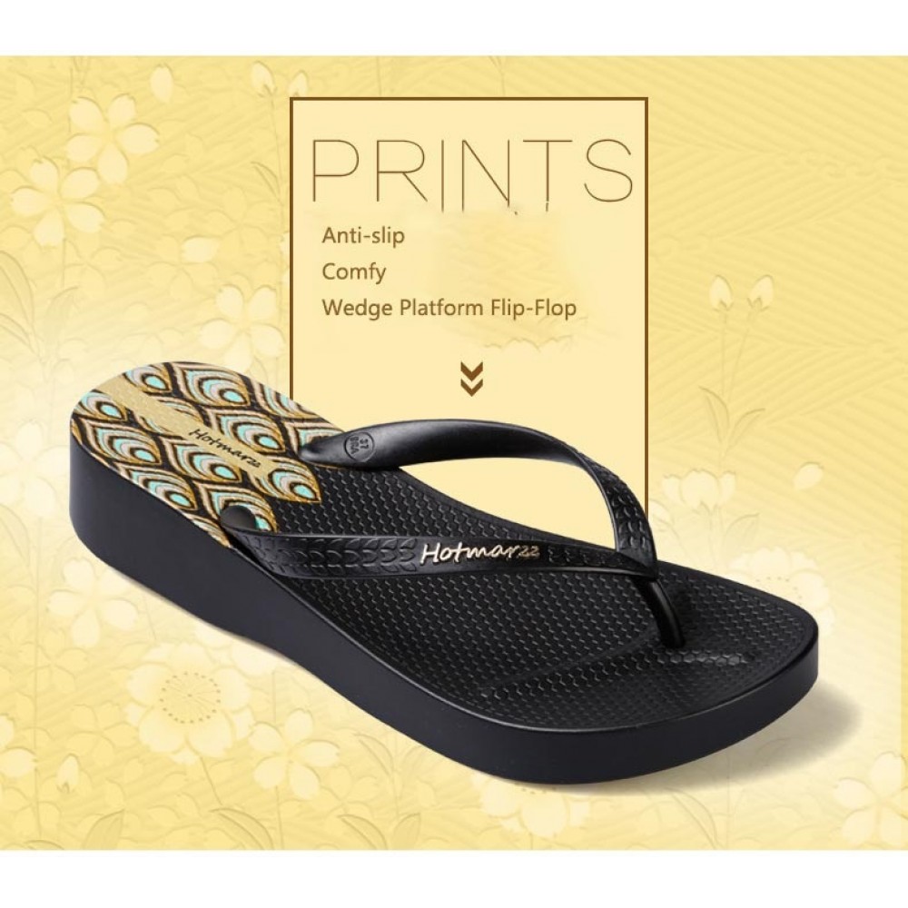 Hotmarzz Women High Heel Platform Flip Flops / Wedges Slippers (Black) Hotmarzz Women High Heel Platform Flip Flops / Wedges Slippers (Black)