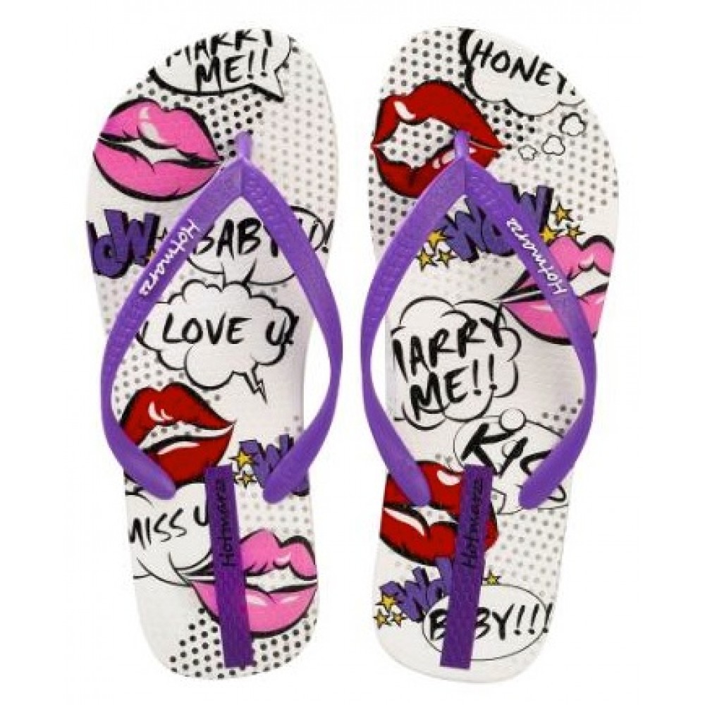 Hotmarzz Women Summer Beach Flat Sandals / Slippers / Flip Flops Cartoon Series (Purple) Hotmarzz Women Summer Beach Flat Sandals / Slippers / Flip Flops Cartoon Series (Purple)