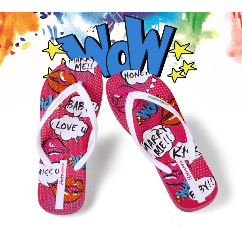 Hotmarzz Women Summer Beach Flat Sandals / Slippers / Flip Flops Cartoon Series (White) Hotmarzz Women Summer Beach Flat Sandals / Slippers / Flip Flops Cartoon Series (White)