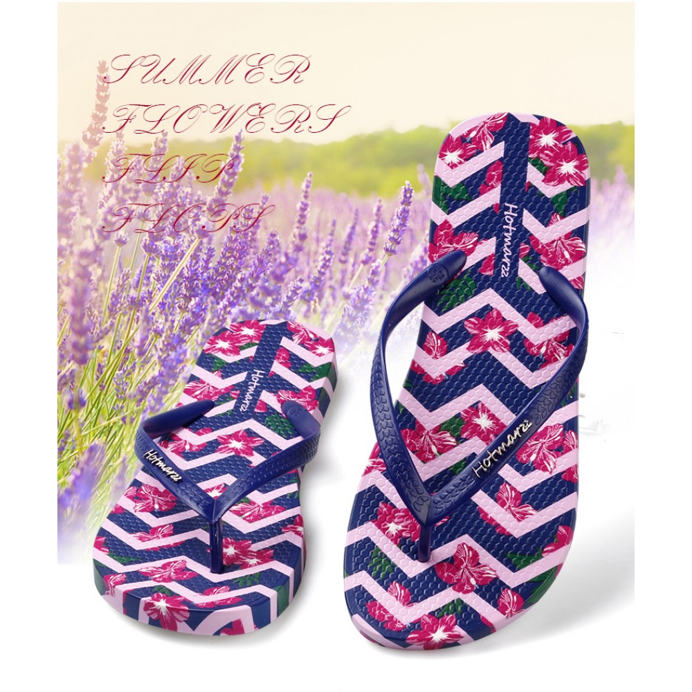 Hotmarzz Women Beach Flip Flop Summer Slippers (Purple Flower) Hotmarzz Women Beach Flip Flop Summer Slippers (Purple Flower)