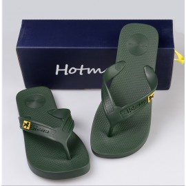 image of Hotmarzz Men Flip Flops Beach Flat Designer Slippers (Green)