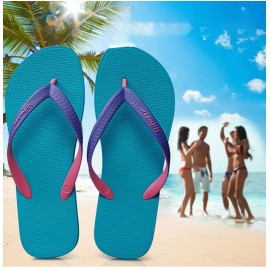 image of Hotmarzz Men Stylish Summer Beach Slippers Flip Flops Flat Sandals (Sky Blue Base)