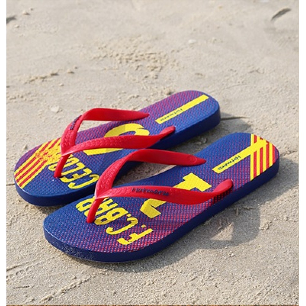 Hotmarzz Men Stylish Summer Beach Slippers Flip Flops Football Series (Red) Hotmarzz Men Stylish Summer Beach Slippers Flip Flops Football Series (Red)