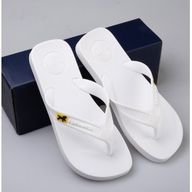 image of Hotmarzz Men Flip Flops Beach Flat Designer Slippers (White)