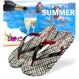 image of Hotmarzz Men Stylish Summer Beach Slippers Flip Flops (Lattice)