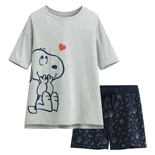 Lativ :史努比輕柔loungewear-女( 淺麻灰) Lativ :史努比輕柔loungewear-女( 淺麻灰)