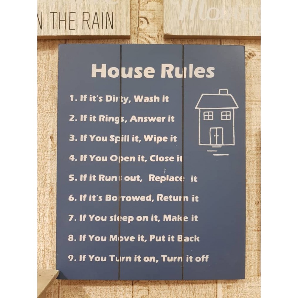 House Rules Wooden Sign House Rules Wooden Sign