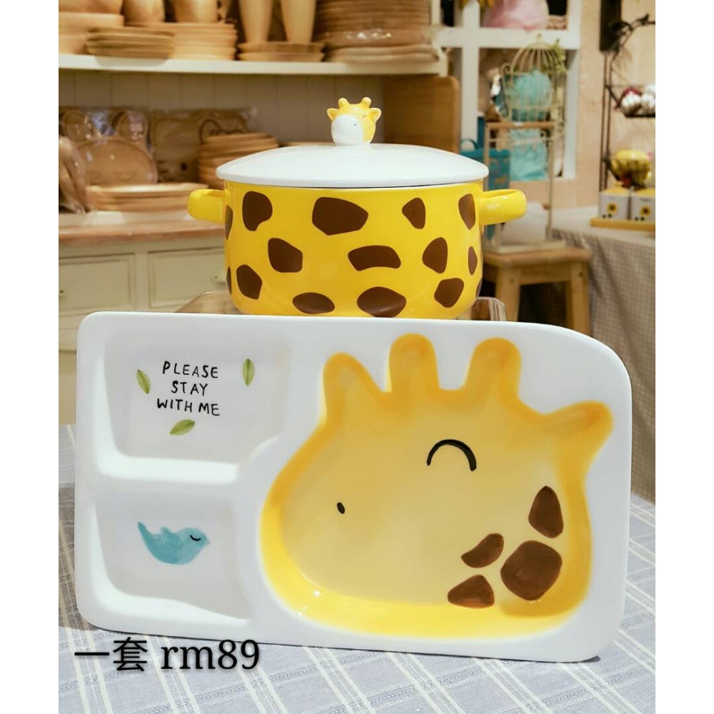 Zakka Living Ziraffe Children Bowl and Plate Set Zakka Living Ziraffe Children Bowl and Plate Set