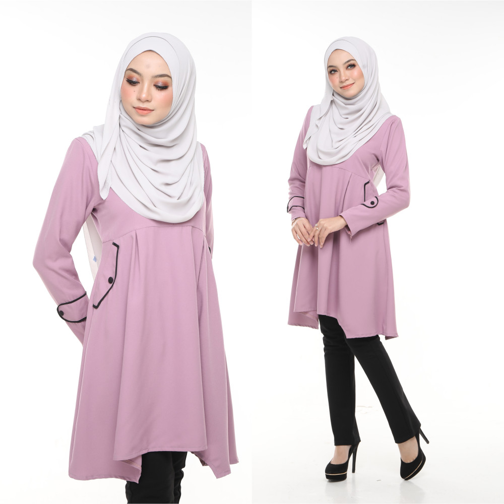 Blouse Bella Muslimah Fashion Nursing & Wudhu Friendly Zip Depan Cut A Blouse Bella Muslimah Fashion Nursing & Wudhu Friendly Zip Depan Cut A