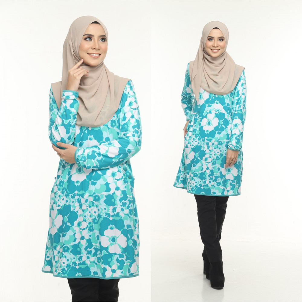 Blouse Delisha Muslimah Pocket Kiri Dan Kanan Zip Depan A Cut Blouse Delisha Muslimah Pocket Kiri Dan Kanan Zip Depan A Cut
