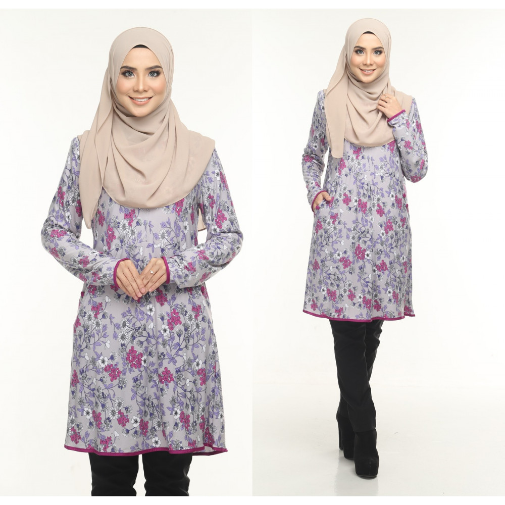 Blouse Delisha Muslimah Pocket Kiri Dan Kanan Zip Depan A Cut Blouse Delisha Muslimah Pocket Kiri Dan Kanan Zip Depan A Cut