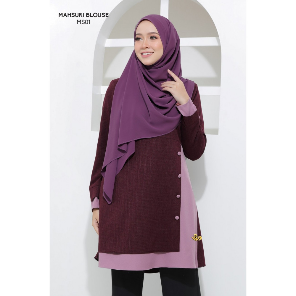 Blouse Mahsuri Muslimah Pocket Di Kanan - Purple Blouse Mahsuri Muslimah Pocket Di Kanan - Purple