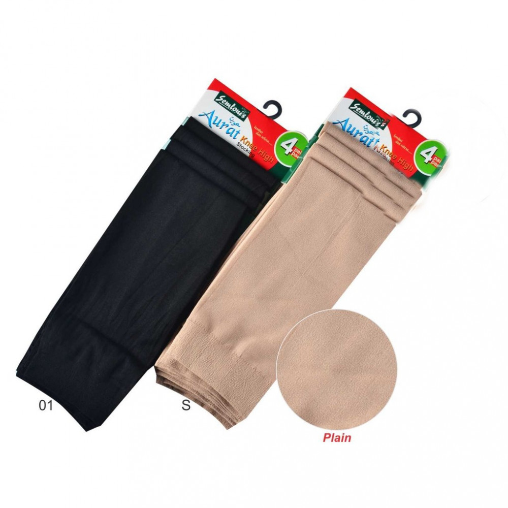 Semlouis (4 In 1 X 2 Paket) Aurat Sarung Kaki Paras Lutut - Nipis Tekstur Licin Semlouis (4 In 1 X 2 Paket) Aurat Sarung Kaki Paras Lutut - Nipis Tekstur Licin