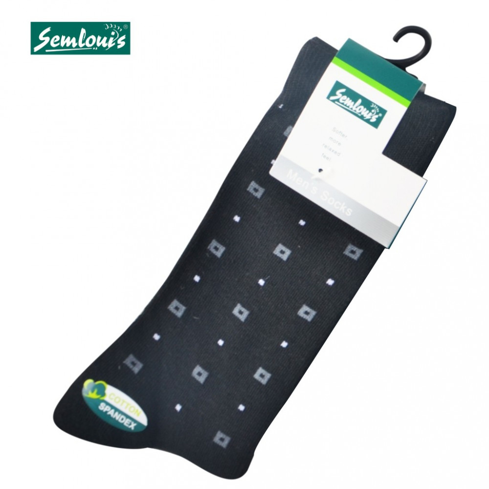 Semlouis 4 In 1 Men's Quarter Crew Socks - Printed Square & Dots Semlouis 4 In 1 Men's Quarter Crew Socks - Printed Square & Dots