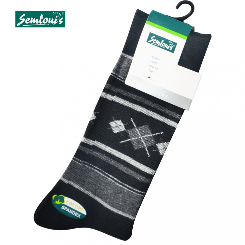 Semlouis 4 In 1 Men's Quarter Crew Socks - Line & Argyle Semlouis 4 In 1 Men's Quarter Crew Socks - Line & Argyle