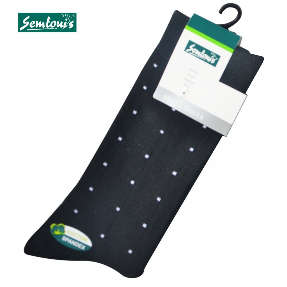 Semlouis 4 In 1 Men's Quarter Crew Socks - Printed Dots With Square Lines Semlouis 4 In 1 Men's Quarter Crew Socks - Printed Dots With Square Lines