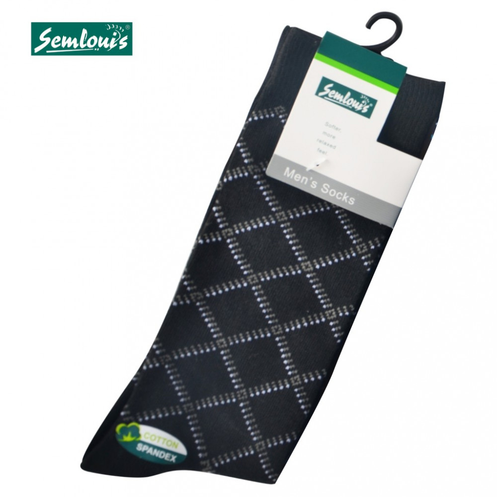 Semlouis 3 In 1 Men's Quarter Crew Socks - Crossed Lines Semlouis 3 In 1 Men's Quarter Crew Socks - Crossed Lines