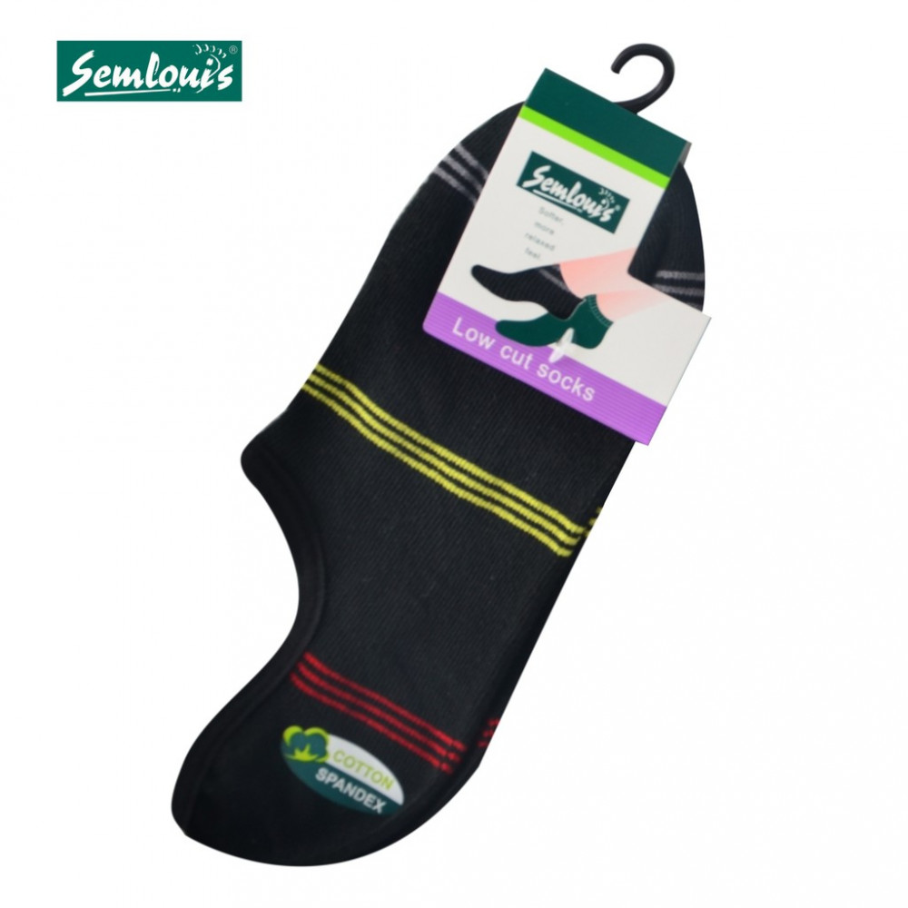 Semlouis 4 In 1 Men's Low Cut Socks - 3-Lined Stripes Semlouis 4 In 1 Men's Low Cut Socks - 3-Lined Stripes