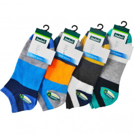 image of Semlouis 4 In 1 Sport Ankle High Socks - Broad Stripes Mix Colour