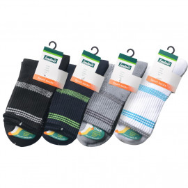 image of Semlouis 3 In 1 Sport Quarter Crew Cushion Base Socks - Grid Line Design