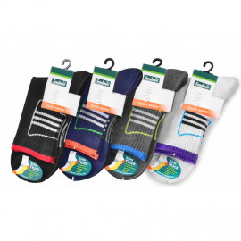 image of Semlouis 3 In 1 Sport Quarter Crew Cushion Base Socks - 3 Lines In Square