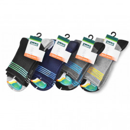 image of Semlouis 3 In 1 Sport Quarter Crew Cushion Base Socks - Basic Design 4 Lines