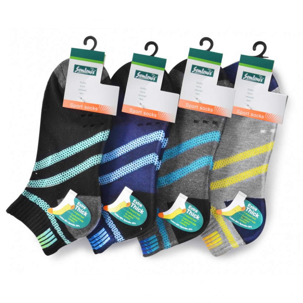 Semlouis 3 In 1 Sport Ankle Cushion Base Socks - Diagonal Lines Semlouis 3 In 1 Sport Ankle Cushion Base Socks - Diagonal Lines